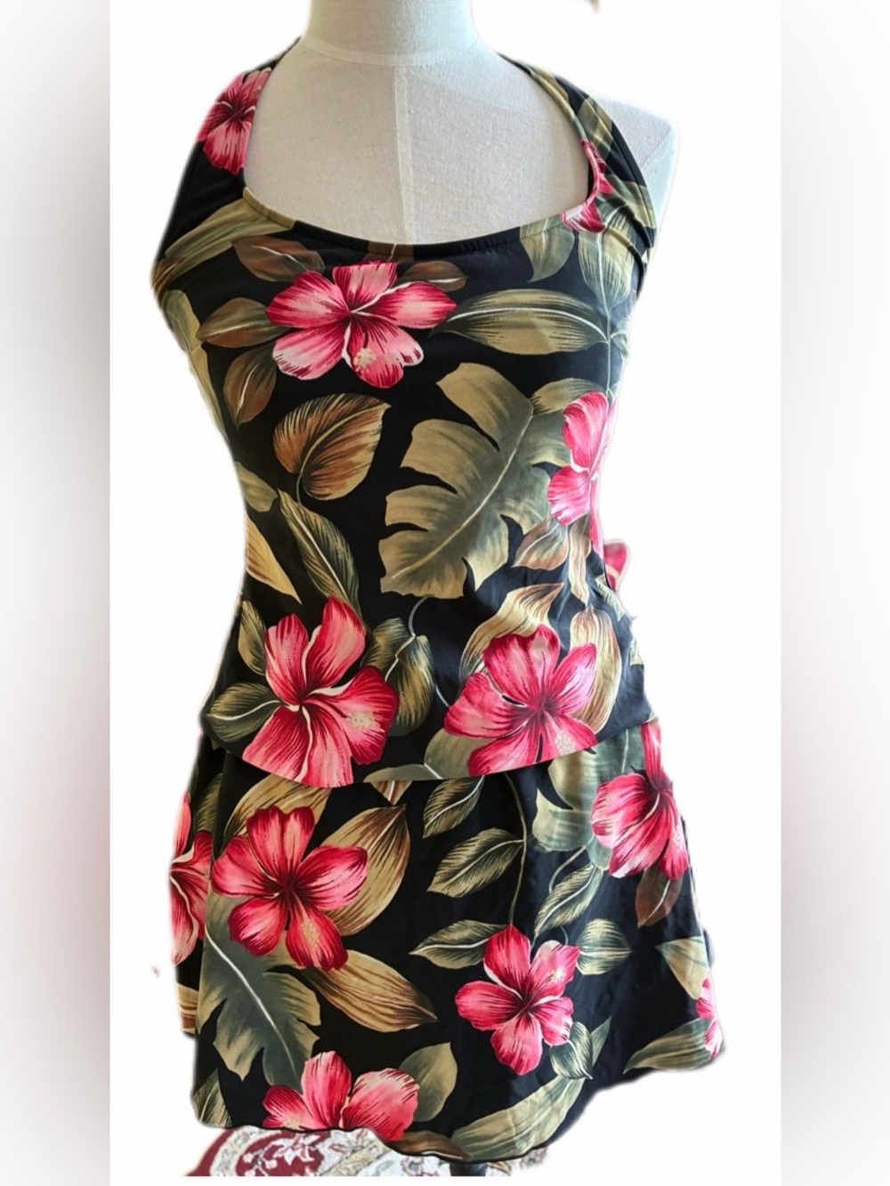 La Cabana two piece skirted halter top- Tropical Women's Swim